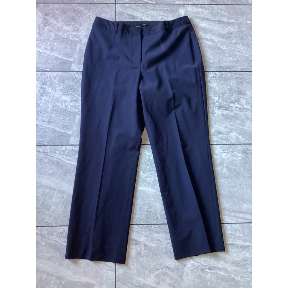 Talbots Petites Curvy Navy Blue Straight Leg Dress Pants 8P Professional Trouser